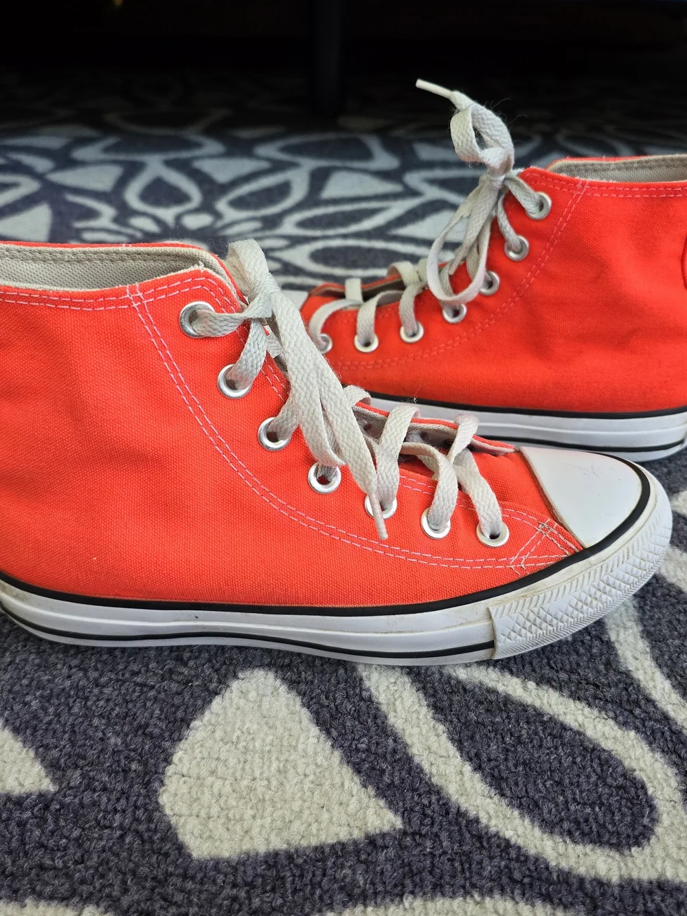 Converse All Star High-Top Sneakers - Bright Orange Canvas